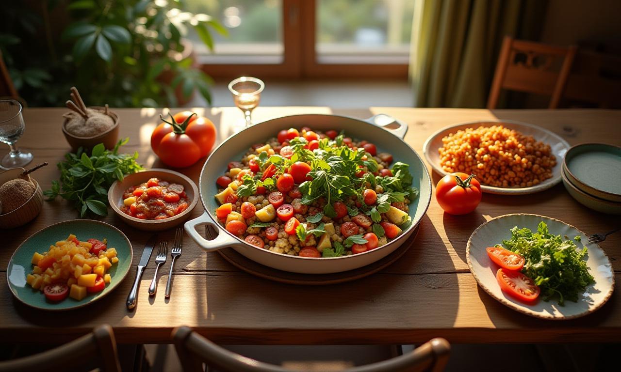 Healthy ingredients shared over a family table