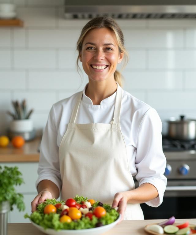 Iceberg Bites founder in a modern New York kitchen