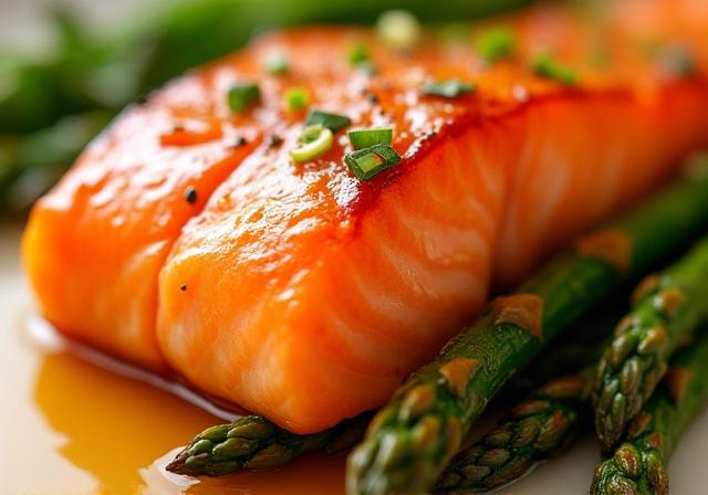 Oven roasted salmon with greens