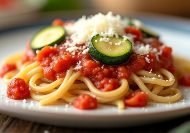 Whole wheat pasta with fresh vegetables
